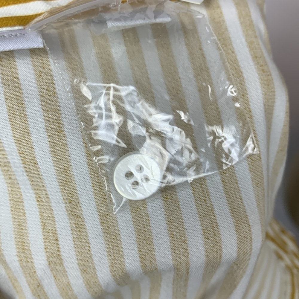 New York & Company khaki Brown Striped Button-Up Top - Picture 6 of 10